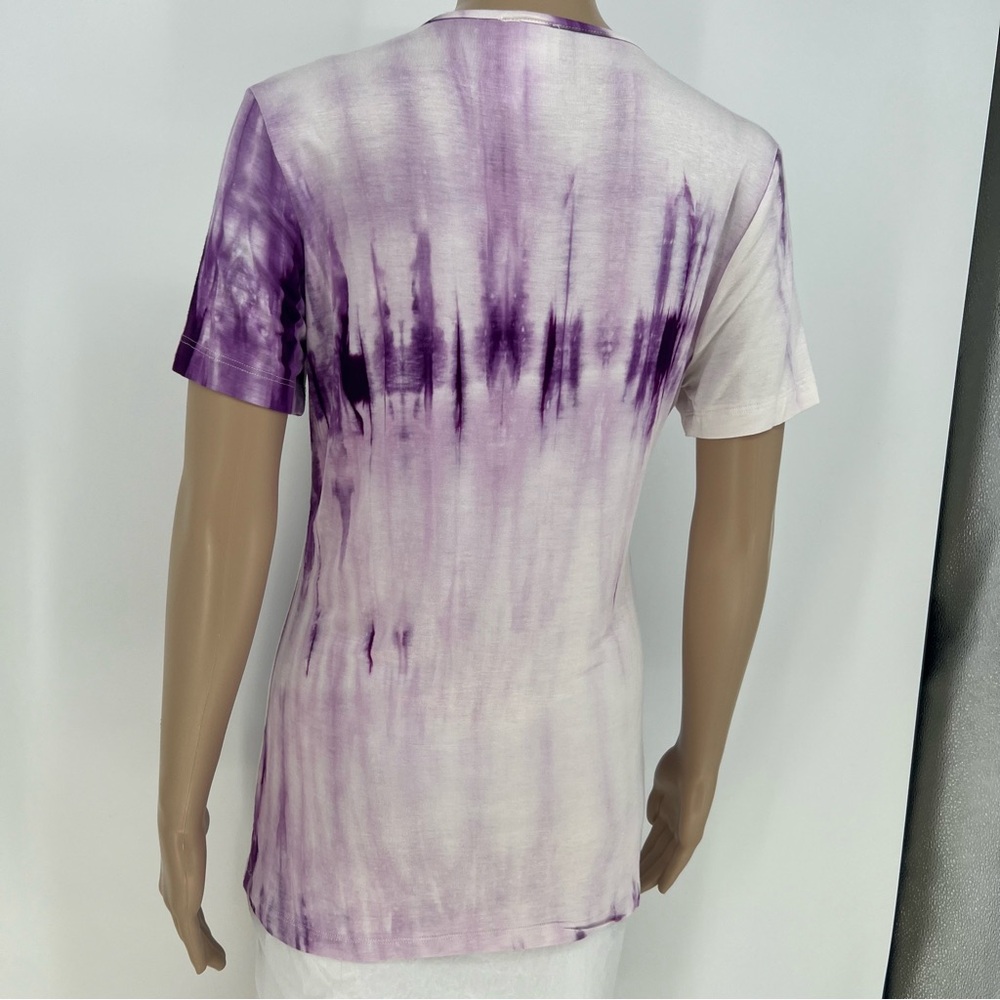 Vocal Top Womens Purple and White Cut Out Crisscross Neckline With Rhinestones - Picture 6 of 10